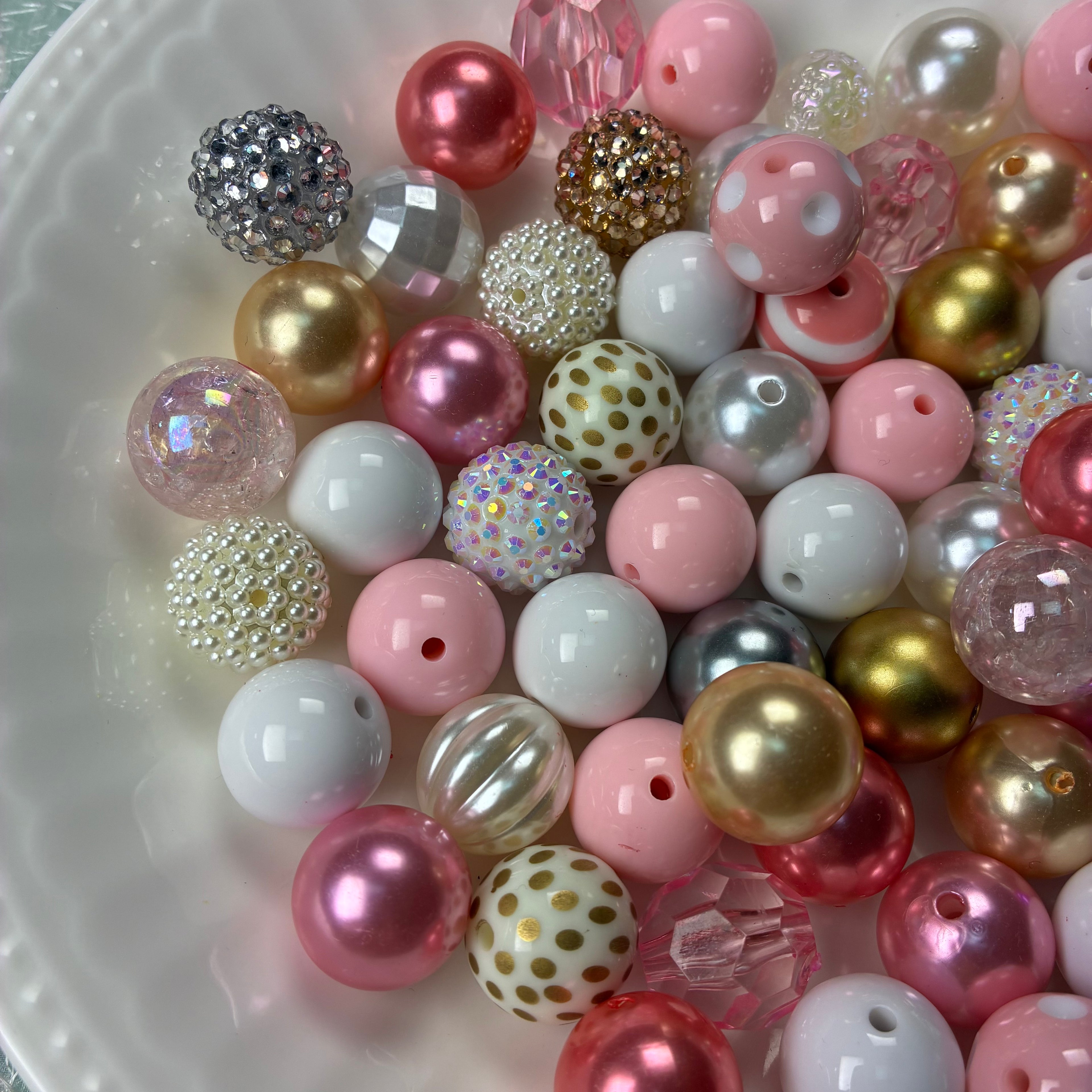 [Beadable for Pen/Key Chain]Live Product-Blush & Gold Coquette Mix